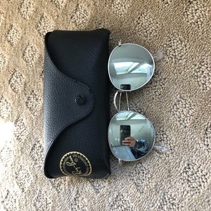 Round silver reflective raybans